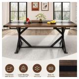 71" Modern Farmhouse Dining Table for 6-8 Person, Rectangular Wood Dining Table with Adjustable Feet - ****Chairs Not Included