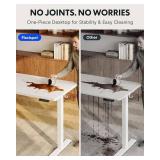 One-Piece Standing Desk, 48"x24" Seamless Desktop Electric Height Adjustable Desk for Home Office, Multi-Monitor Setups & Easy Assembly, White