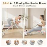 EPHESPORT 2 in 1 Ab & Rowing Machines for Home,Multifunctional Ab Machine, Ab Workout Equipment for Home Gym, Adjustable Core & Waist Trainer with 15 Height Levels & 3 Incline Angles, Rowing Mode, Kne