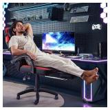 Ergonomic Video Gaming Chair for Adults, 400 lbs PC Computer Chair, Racing Office Chair, Silla Gamer Height Adjustable Swivel Chair with Lumbar Vibration Support and Headrest