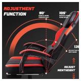 Ergonomic Video Gaming Chair for Adults, 400 lbs PC Computer Chair, Racing Office Chair, Silla Gamer Height Adjustable Swivel Chair with Lumbar Vibration Support and Headrest