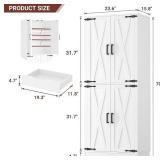 71" Tall Kitchen Pantry Storage Cabinet with Farmhouse Barn Doors and Storage Drawer, 4 Adjustable Shelves, Freestanding Cupboard for Dining Room, Living Room, Utility Room, White