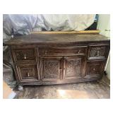 Large Antique Solid Oak Dresser 66 inches wide, 21 inches deep, 37 inches tall