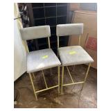Pair of Gold and Gray Bar Stools - sit 25 inches high