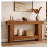 Garvee Farmhouse Console Table Wooden Entryway Table with Storage Rectangular Narrow Sofa Table Behind The Couch - White