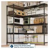 5-Tier Metal Storage Shelves, Heavy Duty Garage Shelving Unit 1325LBS Capacity, Adjustable Wire Rack Standing Storage Shelf Organizer for Kitchen Pantry Home&Commercial, 15.7"D x 70.8"W x 70.5"H