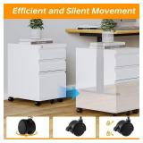3 Drawers Mobile File Cabinet, Metal File Cabinets with Lock, Under Desk Rolling Filing Cabinet for Home Office Fit Letter/Legal/A4 Size