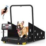 Dog Treadmill for Medium Small Dogs - 265lbs Weight Capacity Pet Running Machine with 360° Rotatable Display - 2 in 1 Treadmill for Pet Fitness with Move Wheels and Remote Control