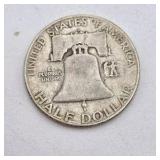 1953-D Franklin Half Dollar – 90% Silver – .36169 Troy Oz Silver – Denver Mint U.S. Coin
