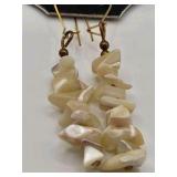 Handmade Shell Chip Dangle Earrings – Local Minnesota Senior Artist – 100% Proceeds Support Artist