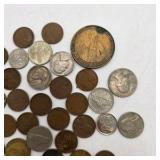 Mixed U.S. Coin & Token Lot – Wheat Pennies, Nickels, Dimes, Tokens & Older Circulated Coins