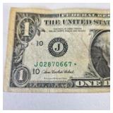 2003 $1 Federal Reserve Star Note – J02870667 – Circulated Replacement Note*