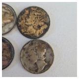 4 Mercury Dimes – 90% Silver U.S. Dime Lot – 10g Total Coin Weight