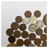 Mixed U.S. Coin & Token Lot – Wheat Pennies, Nickels, Dimes, Tokens & Older Circulated Coins