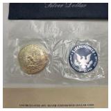 1973-S Eisenhower Uncirculated Silver Dollar – 40% Silver Blue Pack Ike Dollar With Envelope & COA