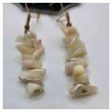 Handmade Shell Chip Dangle Earrings – Local Minnesota Senior Artist – 100% Proceeds Support Artist