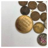 Mixed U.S. Coin & Token Lot – Wheat Pennies, Nickels, Dimes, Tokens & Older Circulated Coins