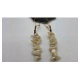 Handmade Shell Chip Dangle Earrings – Local Minnesota Senior Artist – 100% Proceeds Support Artist