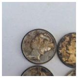 4 Mercury Dimes – 90% Silver U.S. Dime Lot – 10g Total Coin Weight
