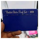 1970-S U.S. Mint Proof Set – 5 Coin Set With 40% Silver Kennedy Half Dollar – Original Blue Holder