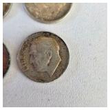 4 Silver Roosevelt Dimes – 1952, 1952-D, 1953-S & 1954 – 90% Silver Coin Lot