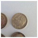 4 Silver Roosevelt Dimes – 1952, 1952-D, 1953-S & 1954 – 90% Silver Coin Lot