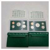 1997 & 1998 U.S. Mint Proof Sets – 2 Set Lot With Original Green Holders & COA Cards
