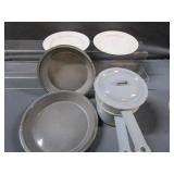 Vintage Enamel: Plates & Double Boiler