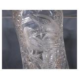 Bird Theme Pressed Crystal Vase