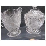 Fine Lead Glass Cream & Sugar, Cruet