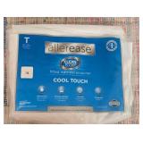 AllerEase Clean Boost Cool Touch Twin Size White Fitted Mattress Protector
