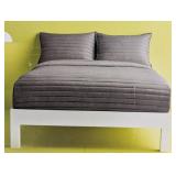 Full/Queen Satin Quilt Dark Gray - Room Essentials