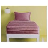 Twin/Twin Extra Long Satin Quilt Rose Pink - Room Essentials™: Midweight Sateen Coverlet, Machine Washable, OEKO-TEX Certified