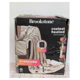 Brookstone Heated Oversized Brushed Knit Throw Soft Petal