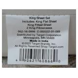 King Solid Performance 400 Thread Count Sheet Set Sour Cream - Threshold™: Cotton Sateen, Wrinkle-Resistant, OEKO-TEX Certified