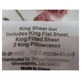 King Ultra Soft Flannel Sheet Set Ivory Floral - Threshold