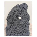Oversized Recycled Knit Throw Blanket Blue - Threshold