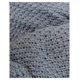 Oversized Recycled Knit Throw Blanket Blue - Threshold