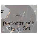 King Solid Performance 400 Thread Count Sheet Set Sour Cream - Threshold