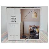82"x13" Addison Arc Floor Lamp with Natural Rattan Shade - Threshold™: Curved Metal, ETL Listed