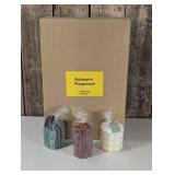 Pack of 18 - Unscented 4" Candles - Individually Wrapped (6-Bubble Pillar, 6-Wavy Pillar, 6-Arch Pillar)  - 18 Candles Total