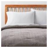 Corduroy Plaid Comforter Gray - Room Essentials Full/Queen