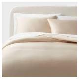 King TENCEL™ Duvet Cover and Sham Set Khaki - Threshold™: OEKO-TEX Certified, 320 Thread Count, Cooling Fabric, Zippered