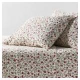 King Ultra Soft Flannel Sheet Set Ivory Floral - Threshold