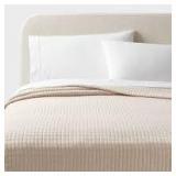 King Jersey Quilt Oatmeal Heather - Threshold™: Knitted Coverlet, Heavyweight, Machine Washable
