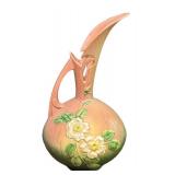 I6 - Vintage Roseville 996-13 White Rose Ewer