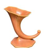 J6 - Roseville Russco Cornucopia Vase 8.5 in Orange Gold Glaze