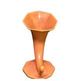 J6 - Roseville Russco Cornucopia Vase 8.5 in Orange Gold Glaze