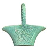 J6 - Vintage Red Wing Pottery Basket Aqua Speckled Glaze