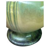 J6 - Roseville Russco Pillow Vase Green & Yellow Crystalline Glaze